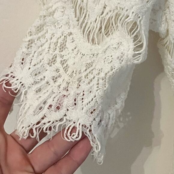 Pins and Needles Urban Out fitters Ivory Lace Short Sleeve Party Dress Size L - Picture 7 of 11